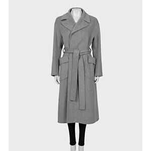Loro Piana Grey Cashmere Wrap Coat Size S